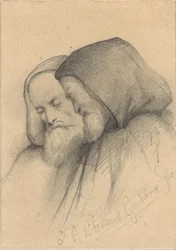 Twee grijsaards in monniksdracht