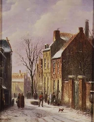 Winter straatbeeld