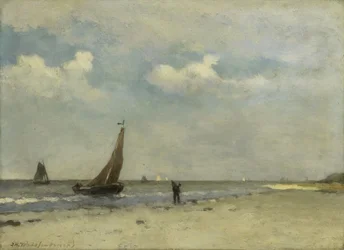 Strandgezicht, ca. 1870-1903 (olieverf op paneel)