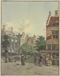 Stenen brug, rechts een winkel
