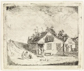 Twee huizen aan een weg