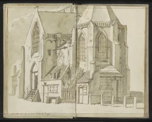 Zijaanzicht van de Nieuwe Kerk te Delft