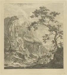 Bergachtig landschap met vee