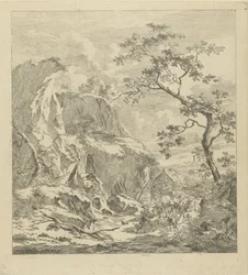 Bergachtig landschap met vee