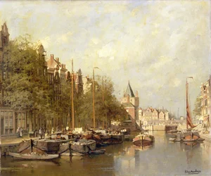 The Schreierstoren, Amsterdam (oil on canvas)