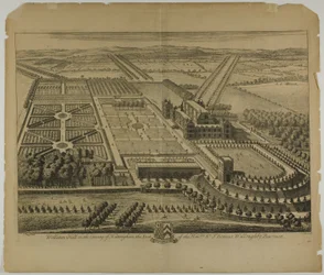 Wollaton Hall in het graafschap Nottingham, plaat 68 uit Britannia Illustrata