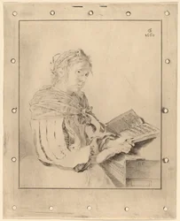 Jong meisje aan het toetsenbord