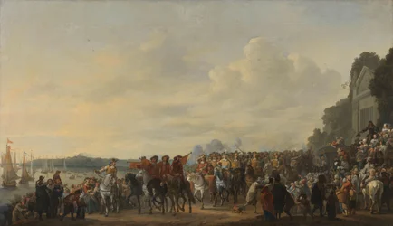 Aankomst van prins Willem II op landgoed Welna tijdens de aanval op Amsterdam