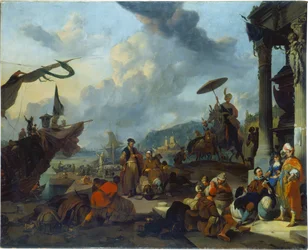 Mediterrane havenscène