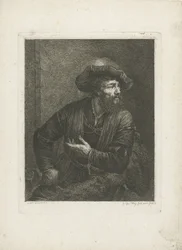 Portret van onbekende man met gevederde baret