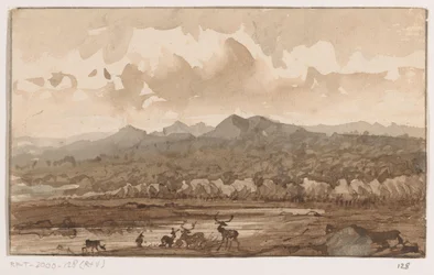 Berglandschap met herten
