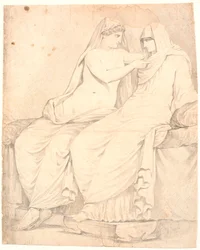 Detail (van het Aldobrandinische Huwelijk)