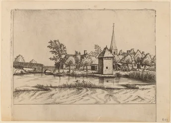 Dorp met Kerk en Brug