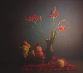 Klassieke bloemen en fruit