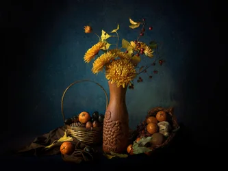 Stilleven in de gouden herfst
