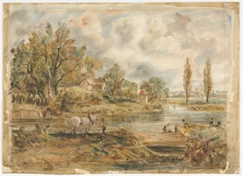 Het witte paard (aquarel)