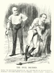 Punch cartoon: Het duel beslist - de nederlaag van Frankrijk in de Frans-Duitse Oorlog