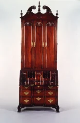 De Nicholas Brown Chippendale blok-en-schelp bureau en boekenkast, c.1760-70 (mahonie)