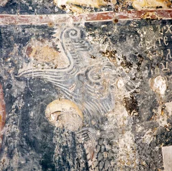 Fresco in kerk in Deliana, Kreta, Griekenland