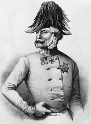 Portret van Ferencz Gyulai (1798-1868), Oostenrijks-Hongaarse generaal en politicus, gravure