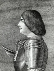 Portret van Ludovico Sforza, bekend als Il Moro (1452-1508), Hertog van Milaan, gravure
