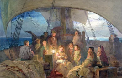 We zijn op zee, zeilend naar ons huis voorbij de diepte...