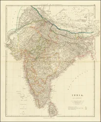 1832 kaart van India door John Arrowsmith