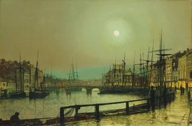 Een maanverlichte haven, 1883