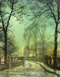 Een weg in maanlicht, 19e eeuw