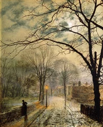 Een wandeling bij maanlicht, Bonchurch, Isle of Wight, 1878