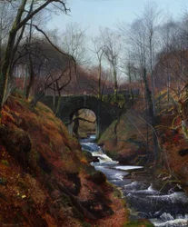 Barden, Ghyll Beck / Schilderij, 1867, door J.A. Grimshaw
