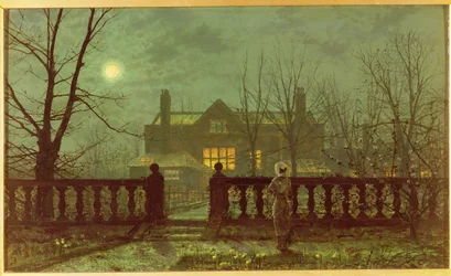 Dame in een Tuin bij Maanlicht, 1892