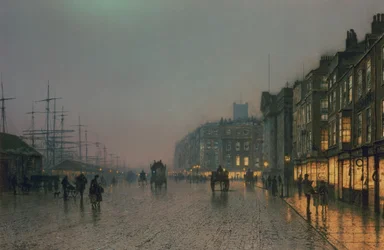 De dokken van Liverpool gezien vanaf Wapping, ca. 1870