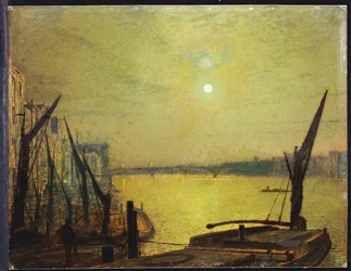 Southwark Bridge vanaf Blackfriars bij Nacht, 1881