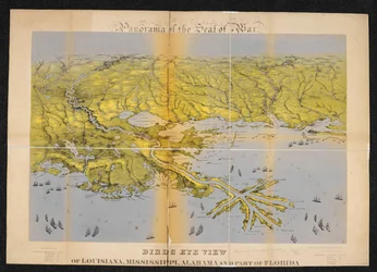 Vogelvlucht van Louisiana, Mississippi, Alabama en een deel van Florida