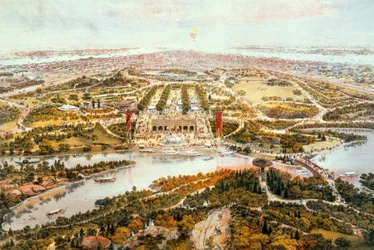 Central Park, zomer, naar het zuiden kijkend, 1865