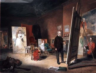 Portret van Sir Francis Grant bij een ezel