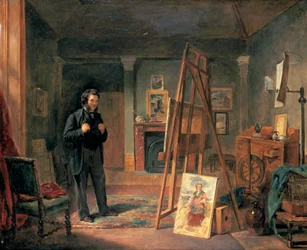Portret van Thomas Faed in zijn studio, 19e eeuw