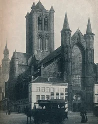 De kathedraal van Sint-Bavo, Gent, België, ca. 1900-1914-1915