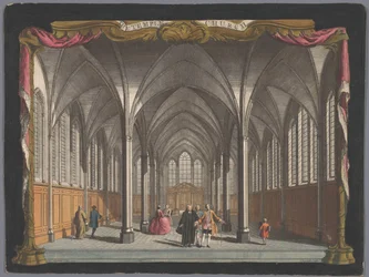 Gezicht op het interieur van de Temple Church te Londen