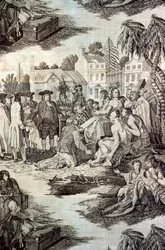 William Penns verdrag met de indianen (meubelstof)
