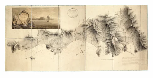 Militaire kaart van dat deel van St. Lucia bezet door de Britse troepen van december 1778 tot januari 1784, toen het eiland werd teruggegeven aan de Fransen