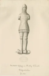 Audley Monumenten - "Audley Ridder": sepia tekening, 1840