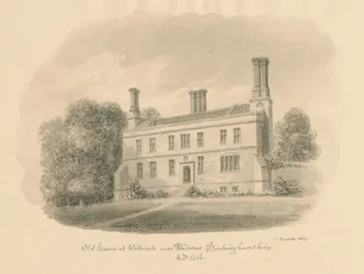 Buckinghamshire - Wellwick - Oud Huis: sepia tekening, 1837