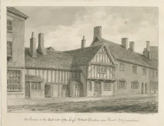 Oude huizen aan de High Street, Burton-upon-Trent