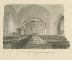 Interieur van Longdon Kerk