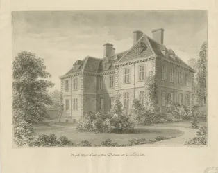 Lichfield - Bisschoppelijk Paleis in The Close: sepia tekening