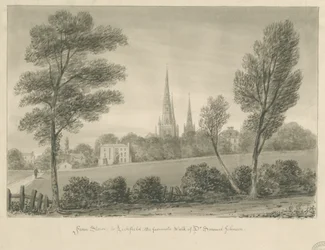Lichfield - Stowe: sepia tekening