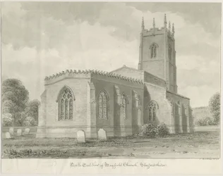 Mayfield Church: sepia tekening, 1844