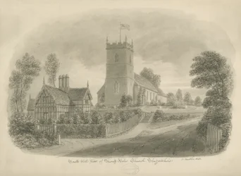 Sheriffhales Kerk: sepia tekening